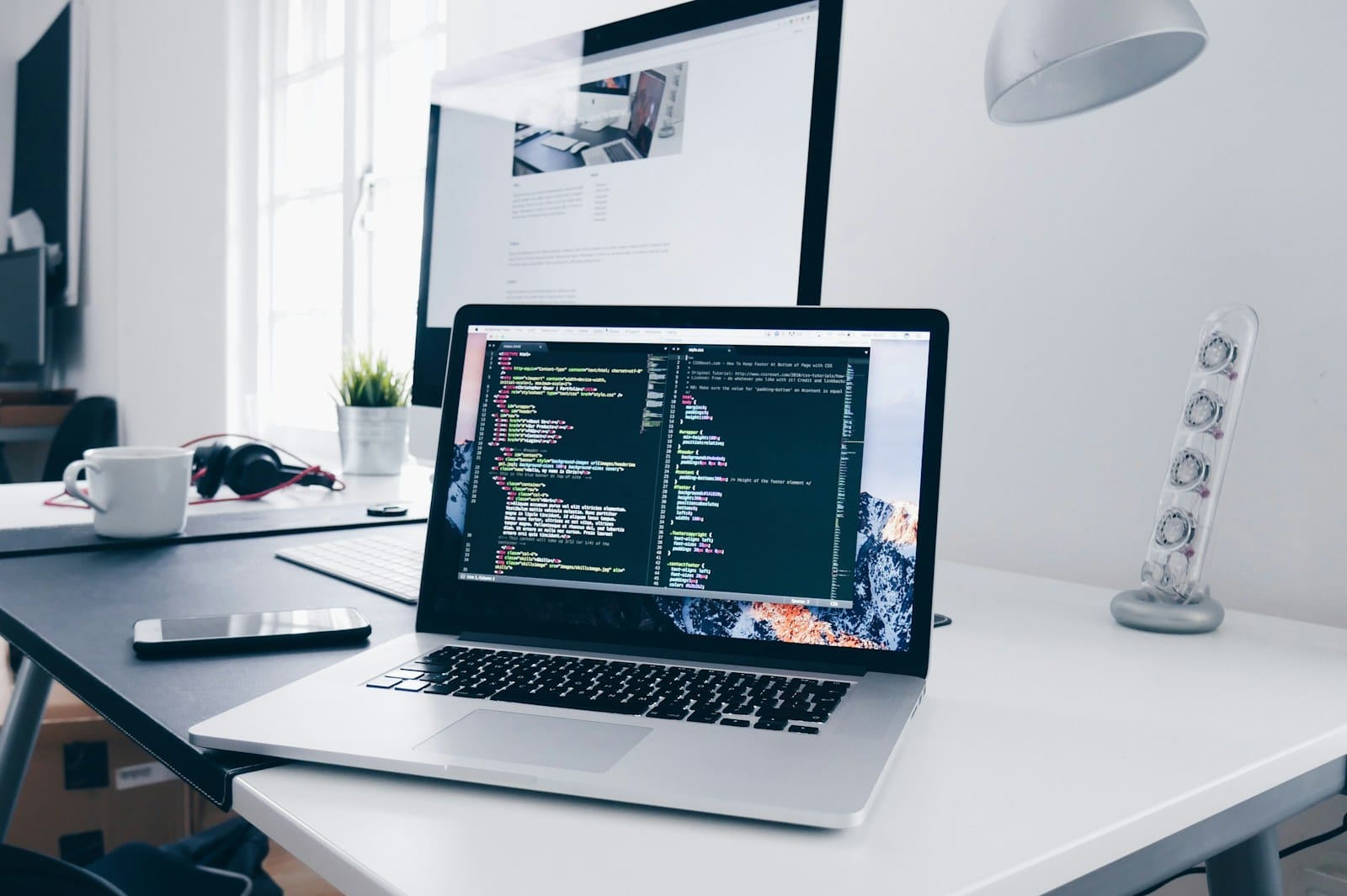 A code editor open on a live interface